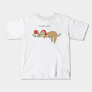 Christmas Cheers Sloth Kids T-Shirt